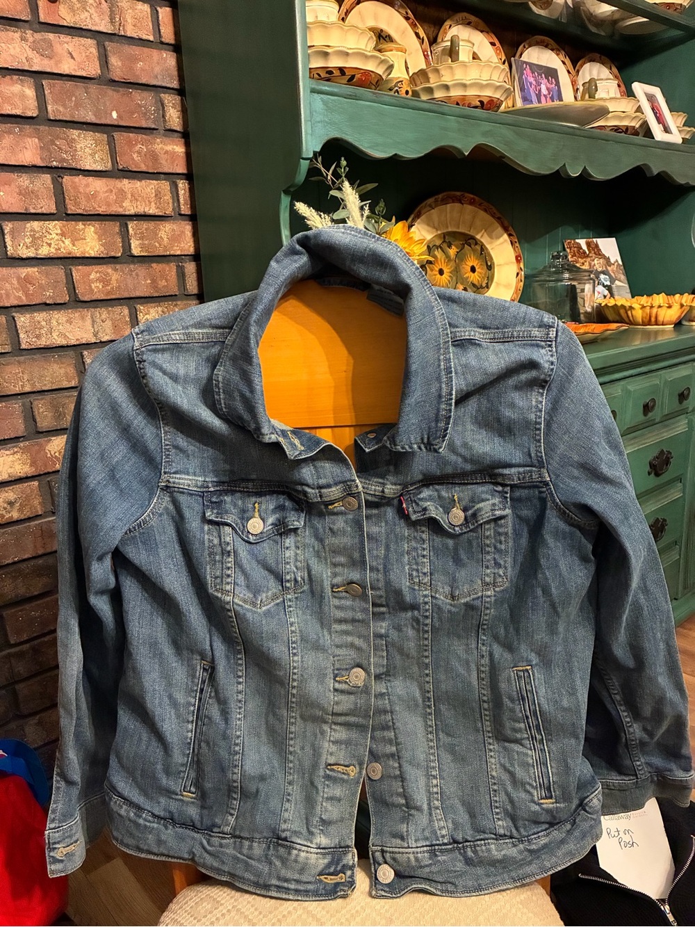 Levi's Blue Denim Trucker Jacket - Women's 1X